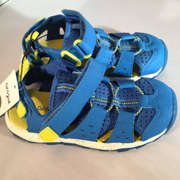 NWT T Boys Howell French Blue Sandals Cat & Jack - Picture 2 of 3